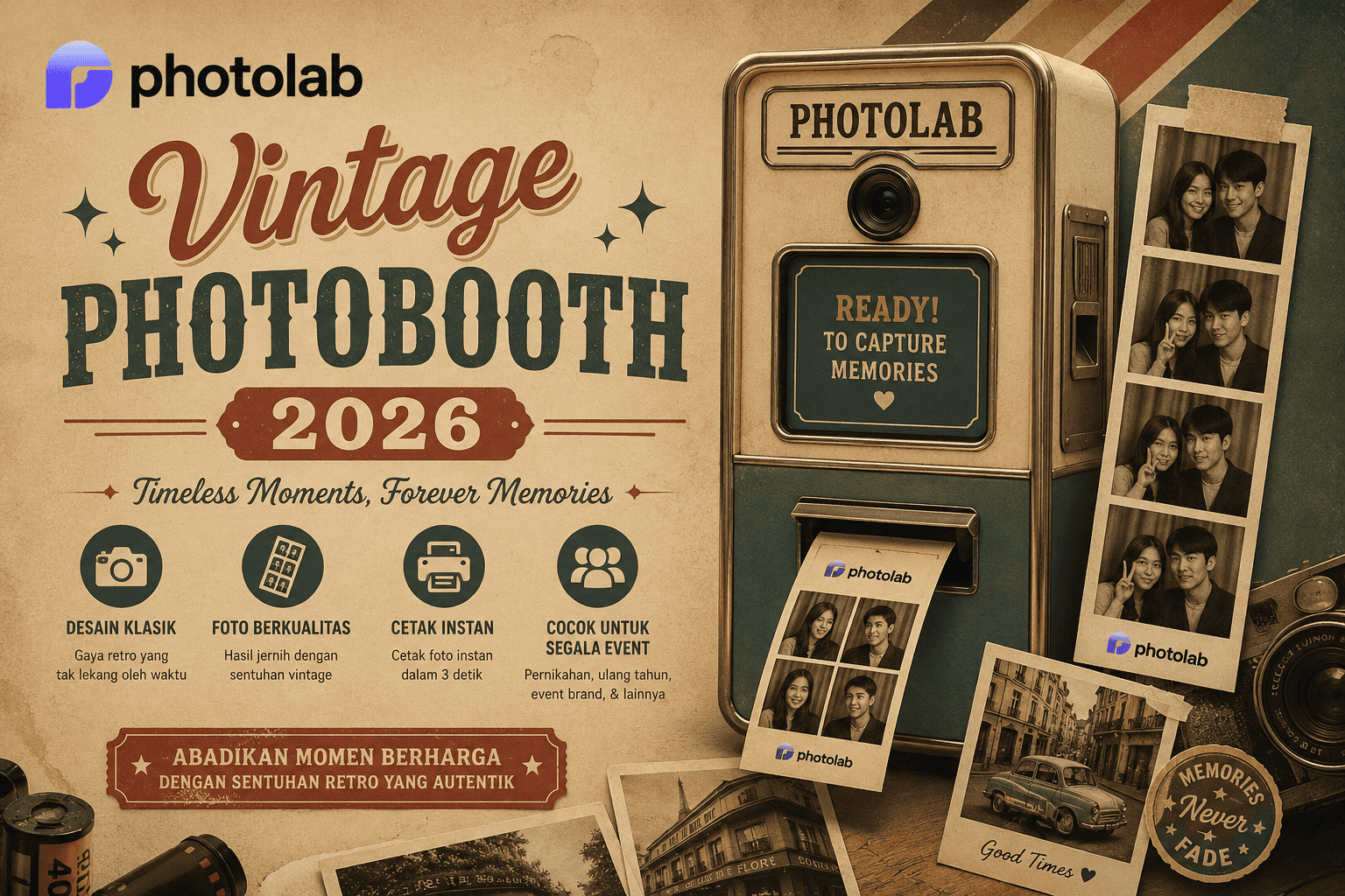 Vintage Photobooth 2026, Tren Foto Klasik yang Bisa Dibuat dengan Photolab