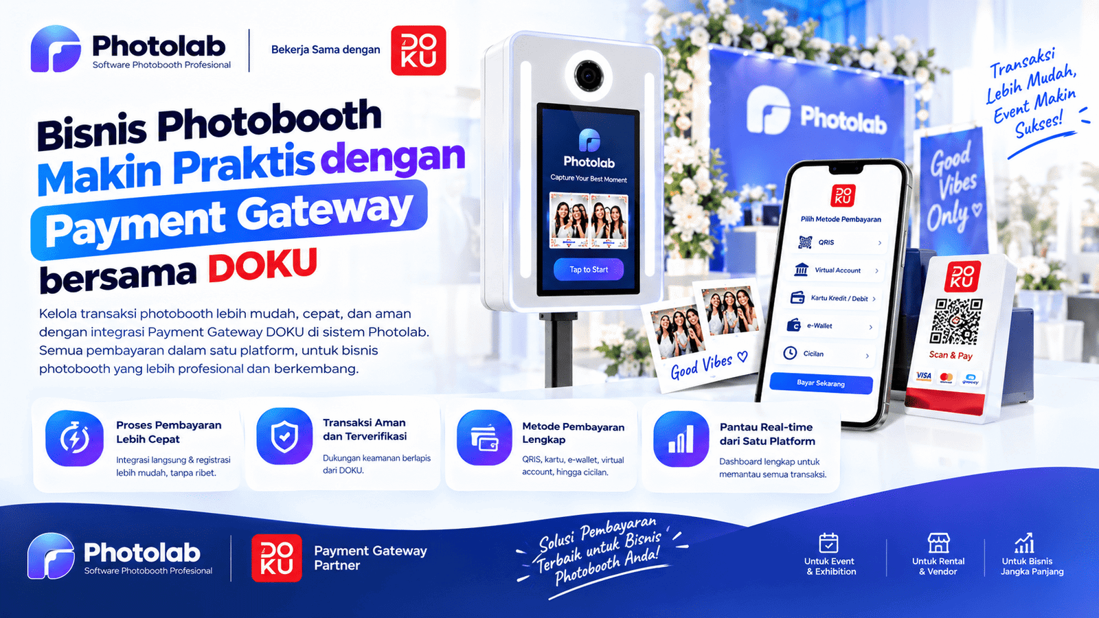 Bisnis Photobooth Makin Praktis dengan Payment Gateway bersama DOKU