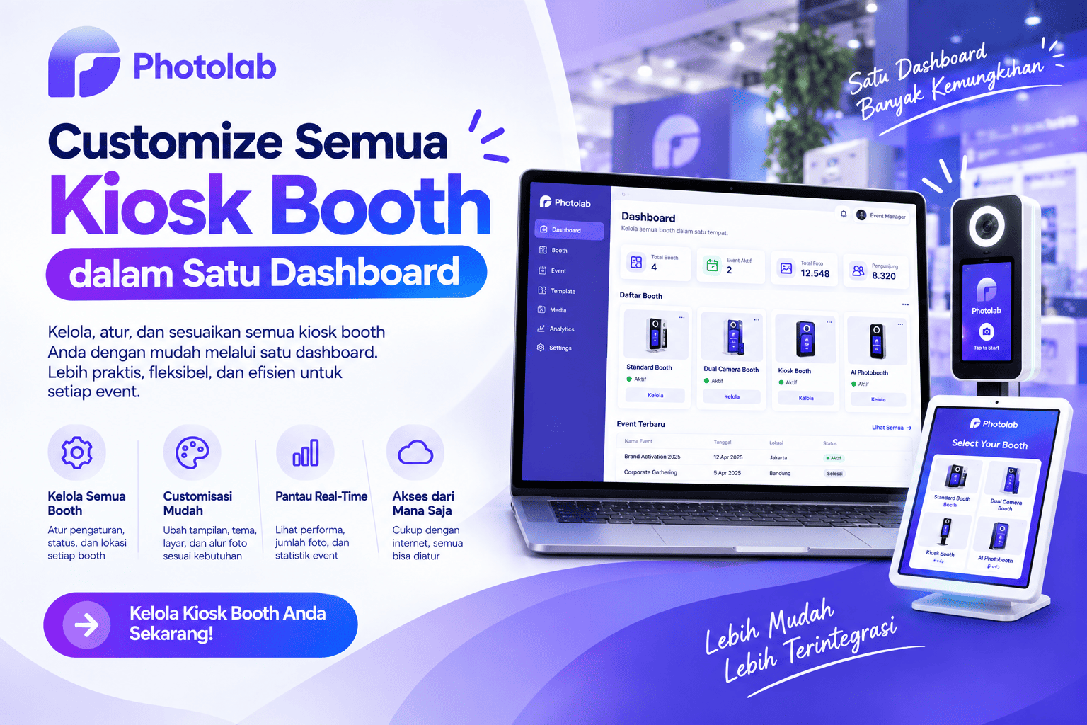 Customize Semua Kiosk Booth dalam Satu Dashboard